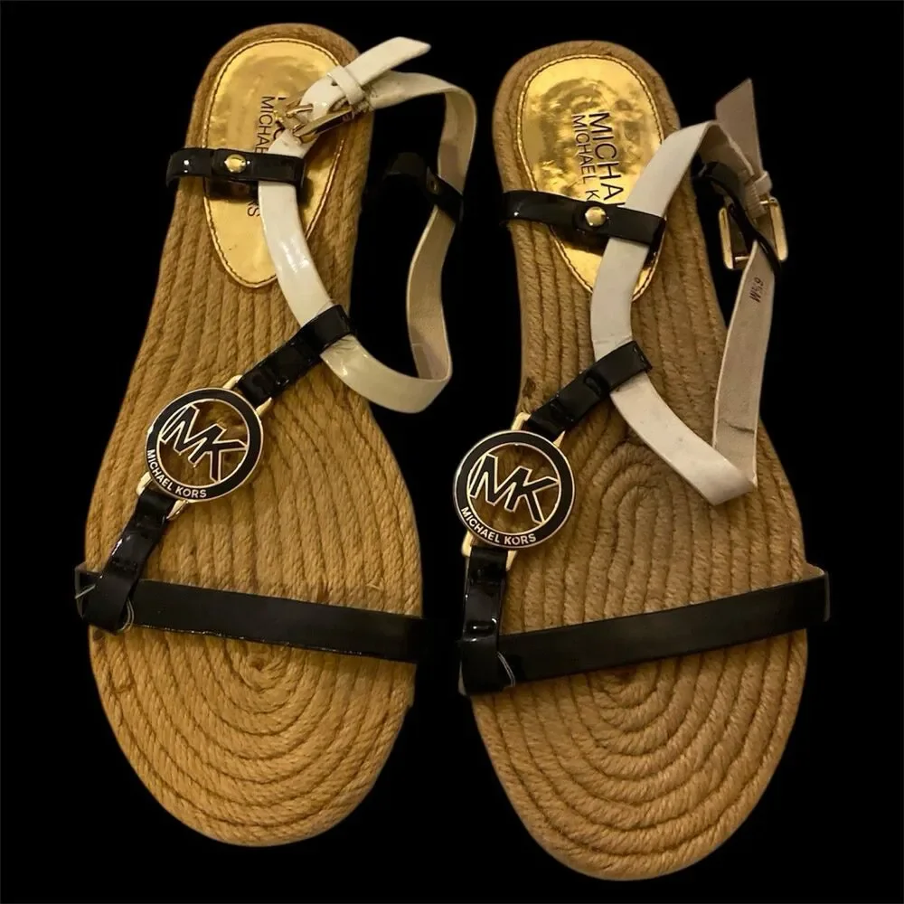 Michael Kors MK Hope Sandals Women’s 6.5 Charm Espadrille